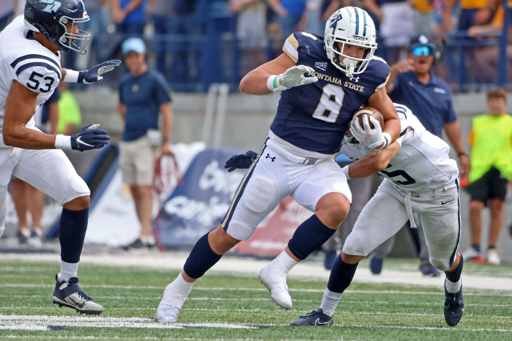 Montana State Bobcat Football against San Diego on Saturday September 18, 2021 at bobcat Statuim in Bozeman Montana.